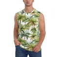 thumbnail image 1 of Bixox Men's Green Hawaii Palms Printed Shirt Sleeveless Fitness Tank Top-3X-Large, 1 of 5