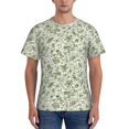 thumbnail image 1 of Bixox Men's Green Rabbit Printed Short Sleeve Skinny Athletic T-Shirt, 1 of 6