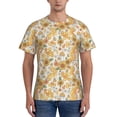 thumbnail image 1 of Bixox Men's Groovy Hippie Flower Mushrooms Printed Short Sleeve Skinny Athletic T-Shirt, 1 of 1