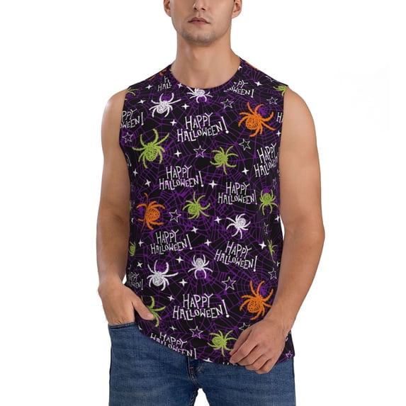 Bixox Men's Halloween Printed Shirt Sleeveless Fitness Tank Top-Small