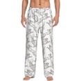 thumbnail image 1 of Bixox Men's Hand Drawn Rabbit Patterned Pajama Pants with Pockets Lounge Clothes for Home, 1 of 5