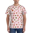 thumbnail image 1 of Bixox Men's Hand Drawn Strawberry Printed Short Sleeve Skinny Athletic T-Shirt, 1 of 6