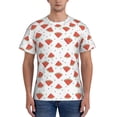 thumbnail image 1 of Bixox Men's Hand Drawn Watermelon Printed Short Sleeve Skinny Athletic T-Shirt, 1 of 6