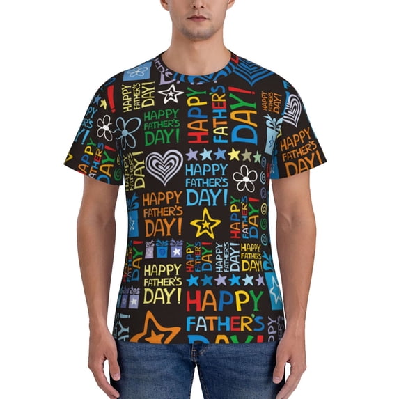 Bixox Men's Happy Father Day Printed Short Sleeve Skinny Athletic T-Shirt