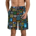 thumbnail image 1 of Bixox Men's Happy Father Day printing Casual Classic Fit Short Summer Beach Shorts, 1 of 6