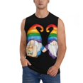 thumbnail image 1 of Bixox Men's Happy Pride Gnome Printed Shirt Sleeveless Fitness Tank Top-XX-Large, 1 of 5