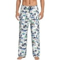 thumbnail image 1 of Bixox Men's Hawaii Palms Patterned Pajama Pants with Pockets Lounge Clothes for Home, 1 of 5