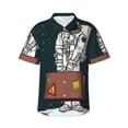 thumbnail image 1 of Bixox Men's Hawaiian Shirts Men's Astronaut Traveler with Suitcase Print Short-Sleeve Shirt-3X-Large, 1 of 8