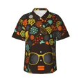 thumbnail image 1 of Bixox Men's Hawaiian Shirts Men's Black Head Woman with Birds Hair Print Short-Sleeve Shirt-Medium, 1 of 8