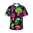 thumbnail image 1 of Bixox Men's Hawaiian Shirts Men's Bright Mushrooms Print Short-Sleeve Shirt-Large, 1 of 8