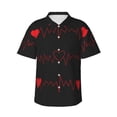 thumbnail image 1 of Bixox Men's Hawaiian Shirts Men's Cardiogram and Heart Print Short-Sleeve Shirt-3X-Large, 1 of 8