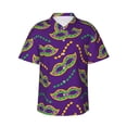 thumbnail image 1 of Bixox Men's Hawaiian Shirts Men's Carnival Masks and Beads Print Short-Sleeve Shirt-XX-Large, 1 of 8