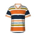 thumbnail image 1 of Bixox Men's Hawaiian Shirts Men's Colorful Pastel Stripes Print Short-Sleeve Shirt-XX-Large, 1 of 8