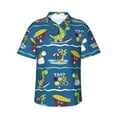 thumbnail image 1 of Bixox Men's Hawaiian Shirts Men's Dinosaur on the Beach Vacation，Coconut Crab Print Short-Sleeve Shirt-Medium, 1 of 8