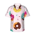thumbnail image 1 of Bixox Men's Hawaiian Shirts Men's Donut Print Short-Sleeve Shirt-Large, 1 of 8