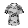 thumbnail image 1 of Bixox Men's Hawaiian Shirts Men's Gray Tractor Print Short-Sleeve Shirt-X-Large, 1 of 8