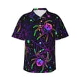 thumbnail image 1 of Bixox Men's Hawaiian Shirts Men's Multi-colored Spiders Print Short-Sleeve Shirt-Small, 1 of 8