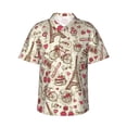 thumbnail image 1 of Bixox Men's Hawaiian Shirts Men's Paris Vintage Print Short-Sleeve Shirt-X-Large, 1 of 8