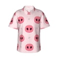 thumbnail image 1 of Bixox Men's Hawaiian Shirts Men's Pig Noses Print Short-Sleeve Shirt-Medium, 1 of 8