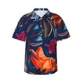 thumbnail image 1 of Bixox Men's Hawaiian Shirts Men's Tropical Flower Print Short-Sleeve Shirt-Large, 1 of 8