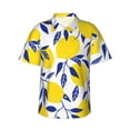 thumbnail image 1 of Bixox Men's Hawaiian Shirts Men's Tropical Lemon Print Short-Sleeve Shirt-Small, 1 of 8