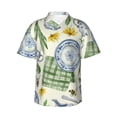 thumbnail image 1 of Bixox Men's Hawaiian Shirts Men's Vintage Utensils Print Short-Sleeve Shirt-Medium, 1 of 8