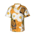 thumbnail image 1 of Bixox Men's Hawaiian Shirts Men's White Floral and Butterflies Print Short-Sleeve Shirt-X-Large, 1 of 8