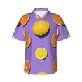 thumbnail image 1 of Bixox Men's Hawaiian Shirts Men's Yellow Lemon And Orange Print Short-Sleeve Shirt-Medium, 1 of 8