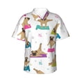 thumbnail image 1 of Bixox Men's Hawaiian Shirts Men's Yoga Dogs Poses Print Short-Sleeve Shirt-XX-Large, 1 of 8