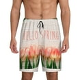 thumbnail image 1 of Bixox Men's Hello Spring printed lightweight casual shorts, soft sleep shorts with pockets., 1 of 7