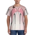 thumbnail image 1 of Bixox Men's High Heel Shoes Butterfly Printed Short Sleeve Skinny Athletic T-Shirt, 1 of 6