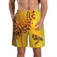 thumbnail image 1 of Bixox Men's Honey Bee Pollinating Sunflower printing Casual Classic Fit Short Summer Beach Shorts, 1 of 6