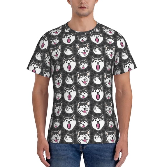 Bixox Men's Husky Printed Short Sleeve Skinny Athletic T-Shirt