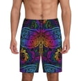 thumbnail image 1 of Bixox Men's Indian Mandalas Dragonfly printed lightweight casual shorts, soft sleep shorts with pockets., 1 of 7