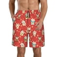 thumbnail image 1 of Bixox Men's Japanese Maneki Cats printing Casual Classic Fit Short Summer Beach Shorts, 1 of 6