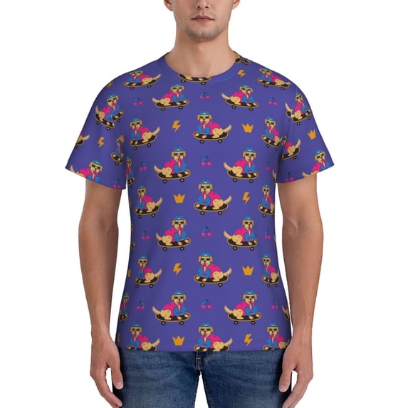 Bixox Men's Labrador Retriever Dog Printed Short Sleeve Skinny Athletic T-Shirt
