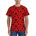 thumbnail image 1 of Bixox Men's Ladybug Pattern Printed Short Sleeve Skinny Athletic T-Shirt, 1 of 6