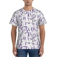 thumbnail image 1 of Bixox Men's Lavender Flowers Printed Short Sleeve Skinny Athletic T-Shirt, 1 of 6