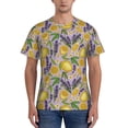 thumbnail image 1 of Bixox Men's Lavender Flowers Printed Short Sleeve Skinny Athletic T-Shirt, 1 of 6