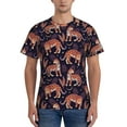 thumbnail image 1 of Bixox Men's Leopard Print Printed Short Sleeve Skinny Athletic T-Shirt, 1 of 6