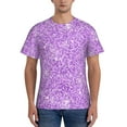 thumbnail image 1 of Bixox Men's Lilac Glittering Printed Short Sleeve Skinny Athletic T-Shirt, 1 of 6