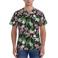 thumbnail image 1 of Bixox Men's Lilies Flowers Printed Short Sleeve Skinny Athletic T-Shirt, 1 of 6