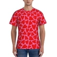 thumbnail image 1 of Bixox Men's Love Heart Printed Short Sleeve Skinny Athletic T-Shirt, 1 of 6
