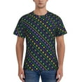 thumbnail image 1 of Bixox Men's Mardi Gras Strings of Beads Printed Short Sleeve Skinny Athletic T-Shirt, 1 of 6
