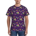 thumbnail image 1 of Bixox Men's Mardi Gras and Donuts Printed Short Sleeve Skinny Athletic T-Shirt, 1 of 6