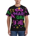 thumbnail image 1 of Bixox Men's Mardi Gras with Flamingo Printed Short Sleeve Skinny Athletic T-Shirt, 1 of 6