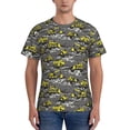 thumbnail image 1 of Bixox Men's Modern Yellow Excavator Printed Short Sleeve Skinny Athletic T-Shirt, 1 of 6