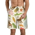 thumbnail image 1 of Bixox Men's Monkeys in the Jungle printing Casual Classic Fit Short Summer Beach Shorts, 1 of 6