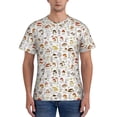 thumbnail image 1 of Bixox Men's Mushrooms And Butterflies Printed Short Sleeve Skinny Athletic T-Shirt, 1 of 6