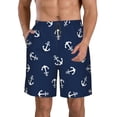 thumbnail image 1 of Bixox Men's Nautical Themed Simple Anchors printing Casual Classic Fit Short Summer Beach Shorts, 1 of 6